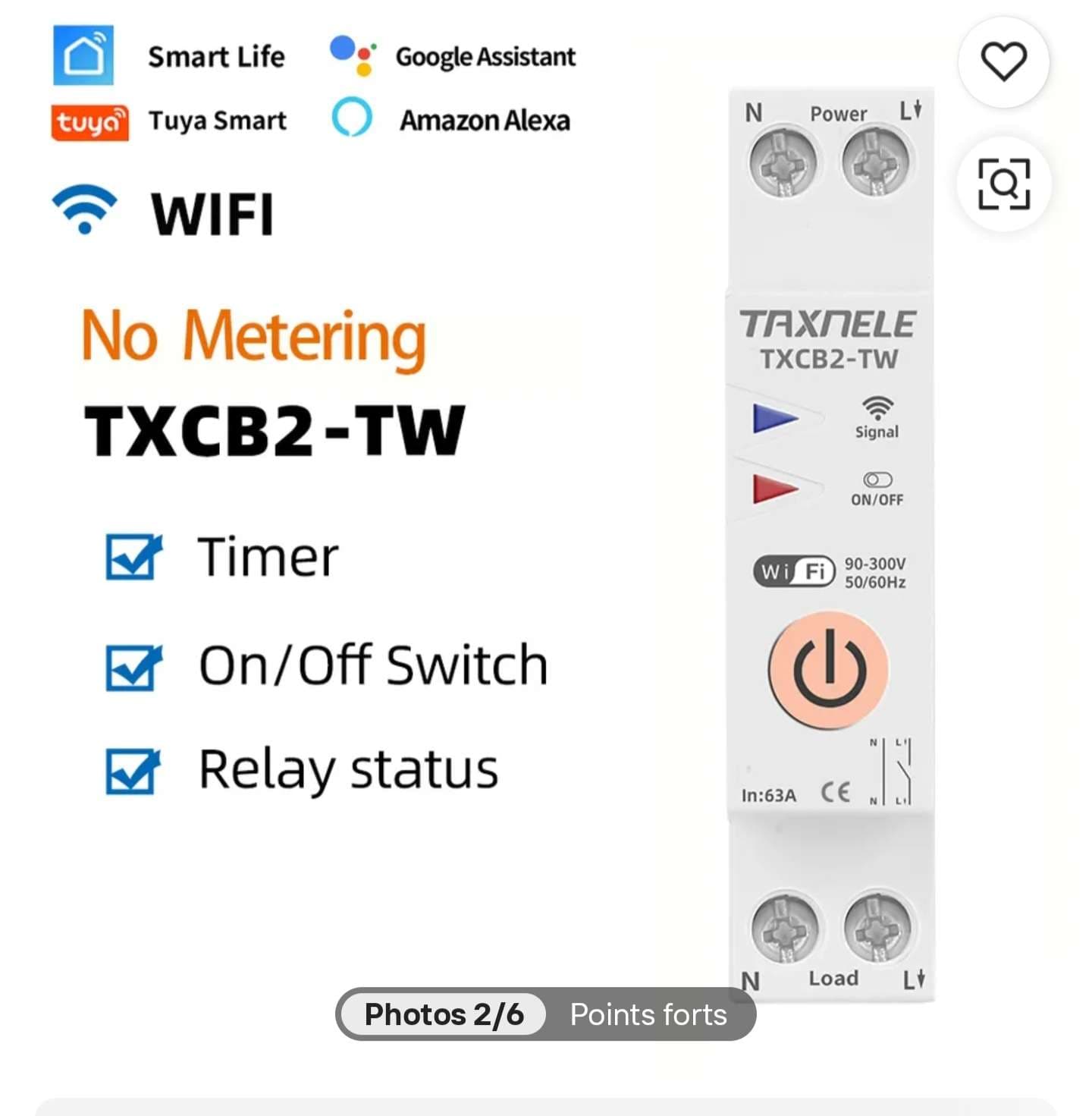 Contacteur 60A + Relai WiFi